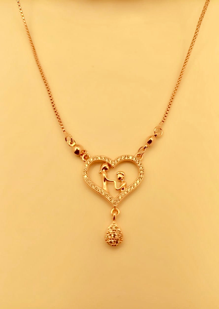 Heart Shaped Valentines Pendant in Golden Colour Style Blush