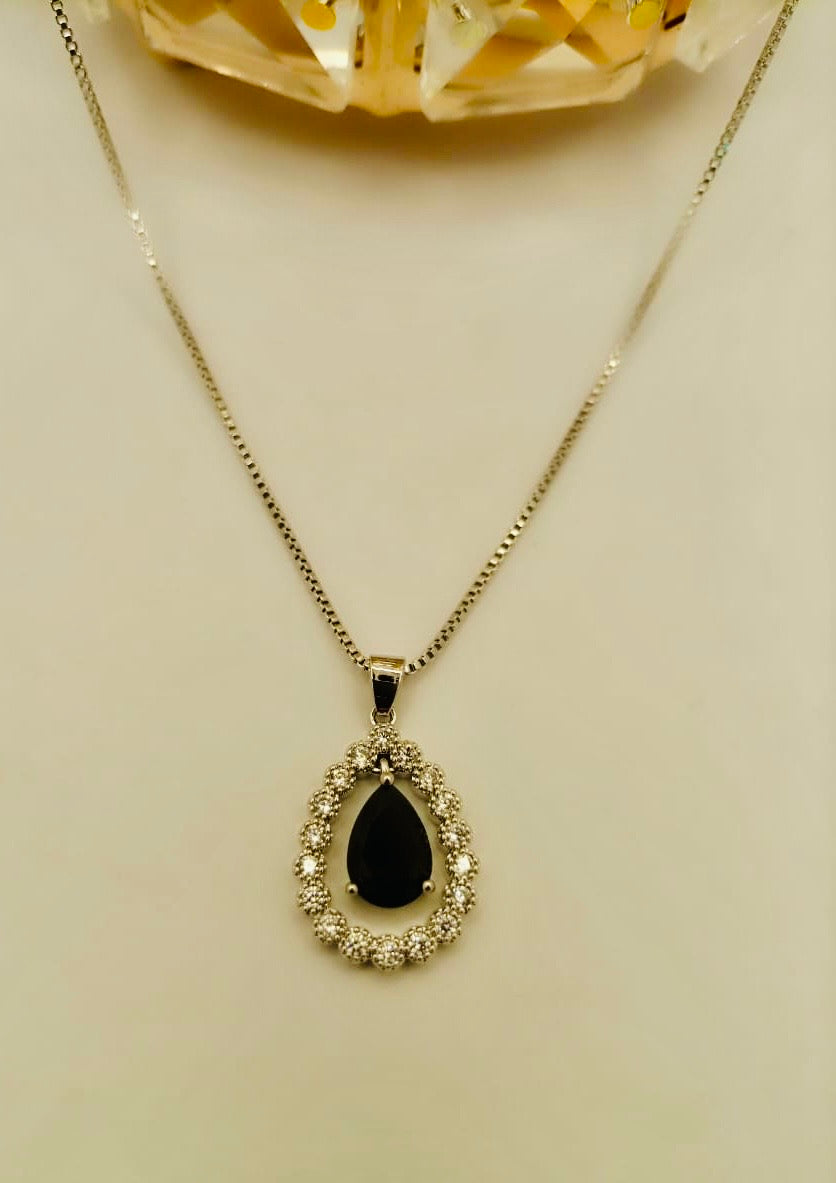 Elegant Silver Colour with Black Stone Style Blush