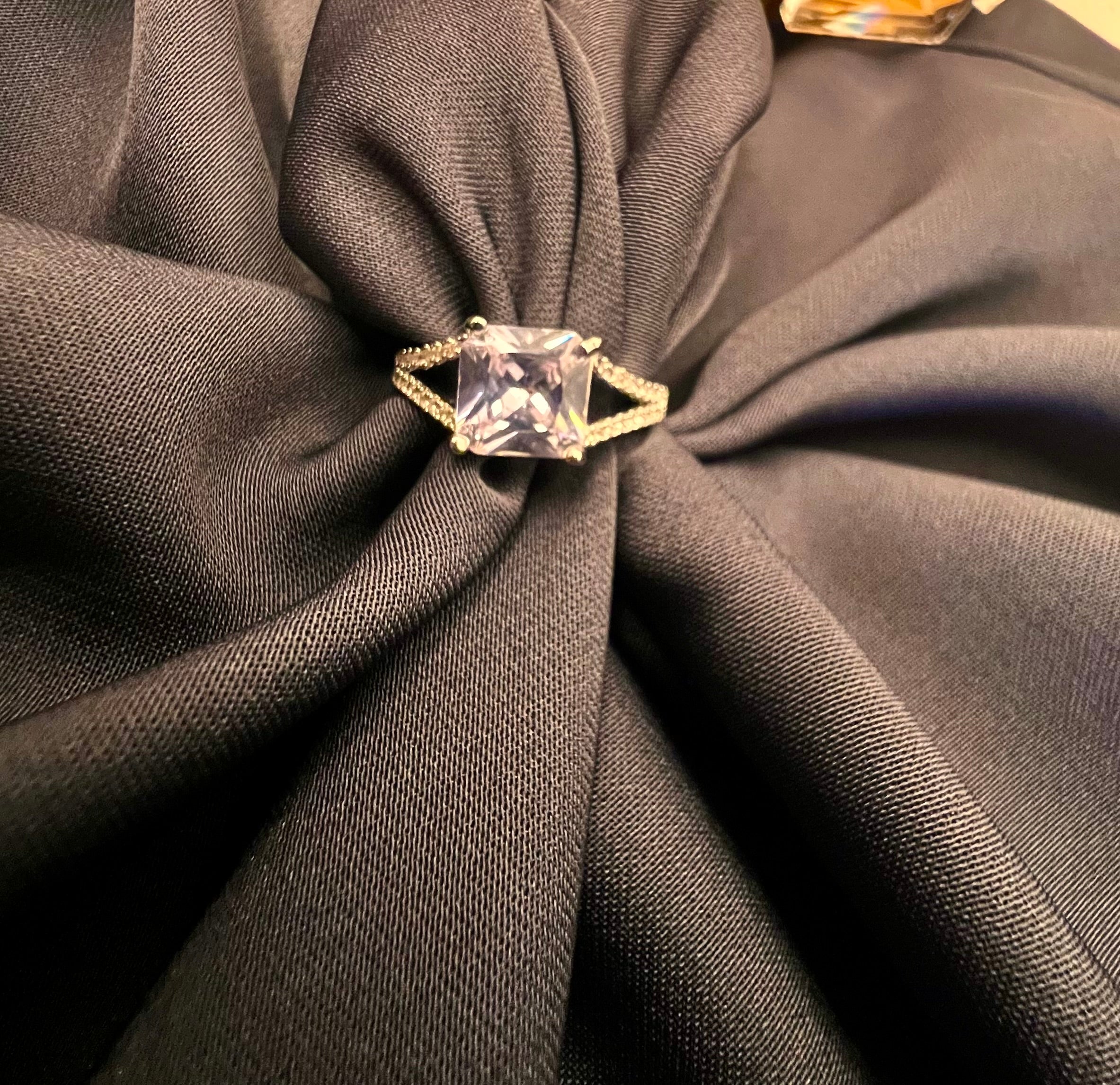 White Stone Rings in Silver Style Blush