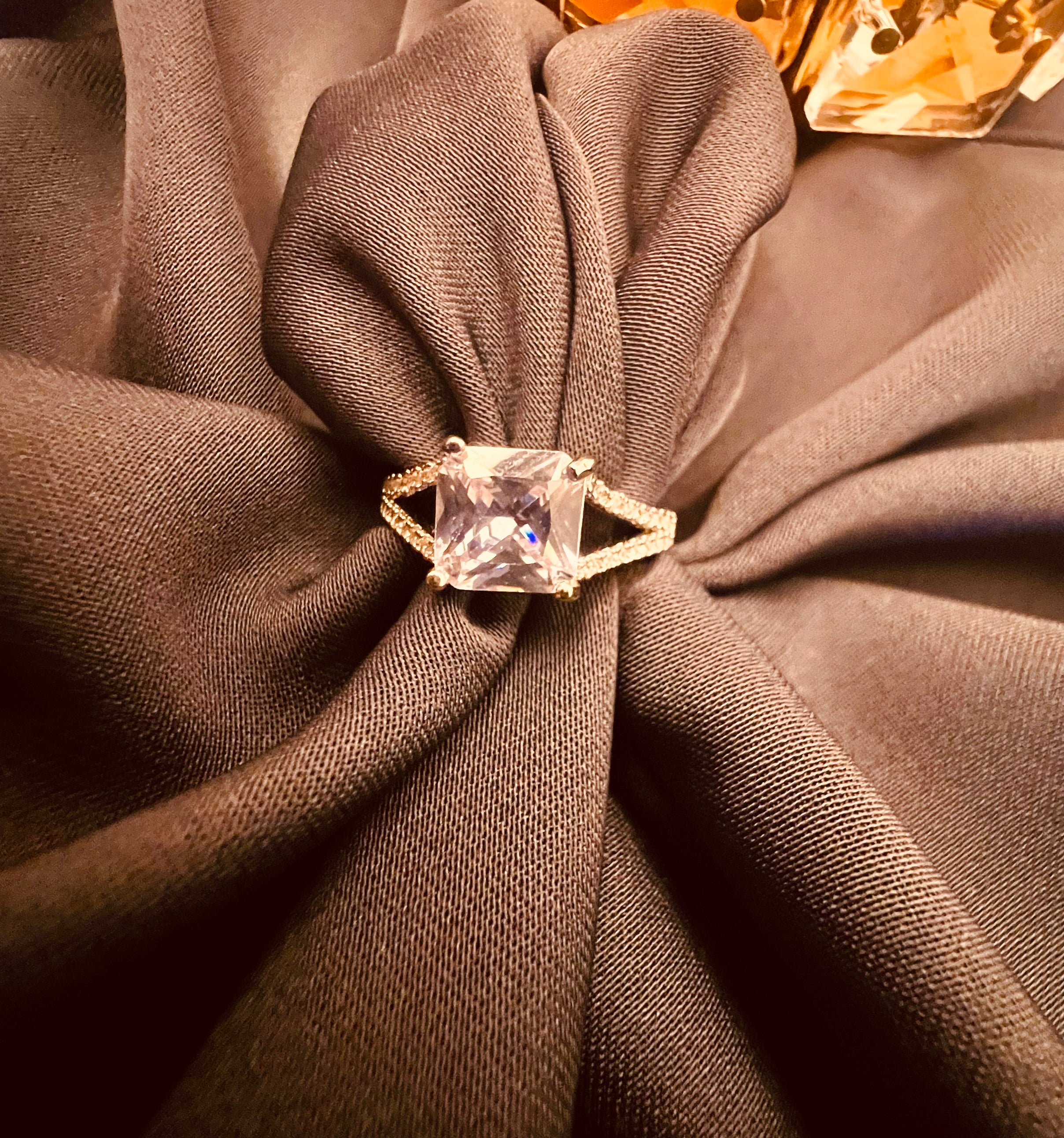 White Stone Rings in Silver Style Blush