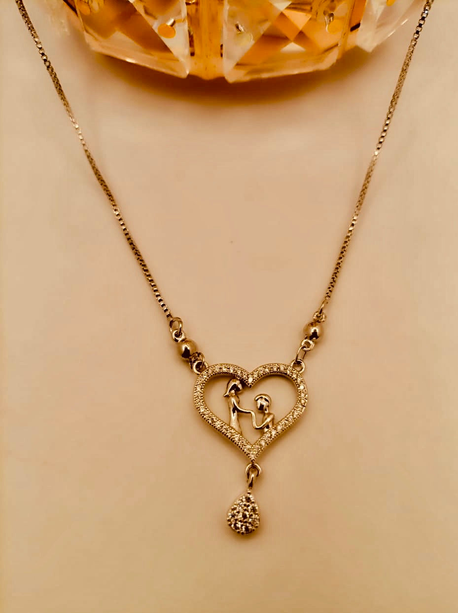 Heart Shaped Valentines Pendant in Silver Colour Style Blush