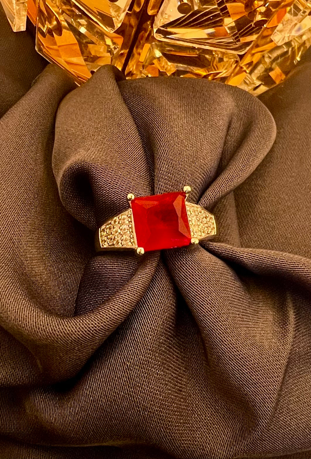 Stunning Silver Rings with Red and White Stones Style Blush